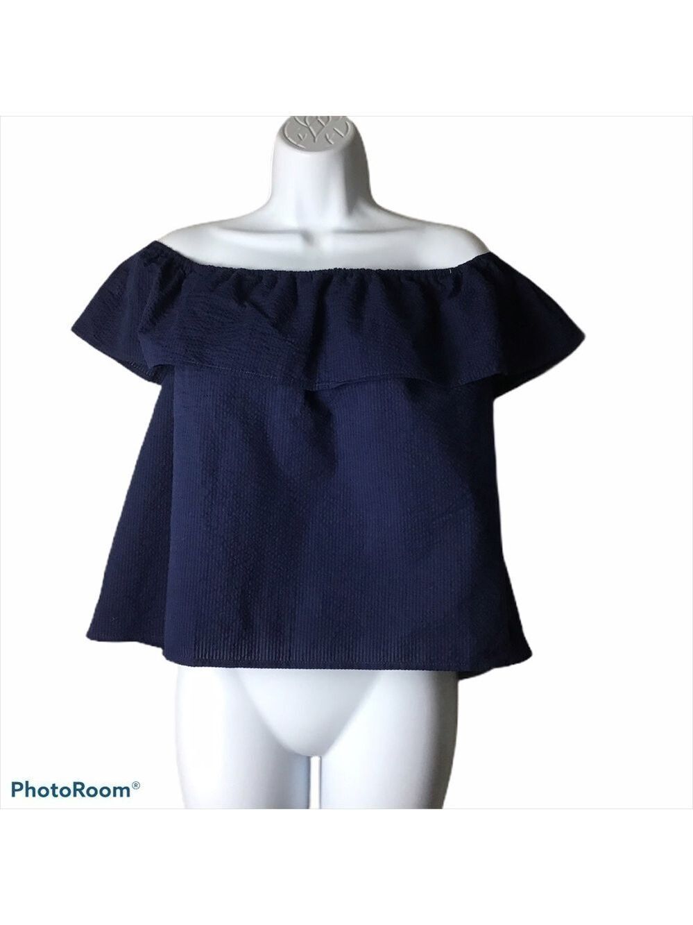 LAUREN James Auburn Navy Kippy Solid Top - Picture 1 of 8